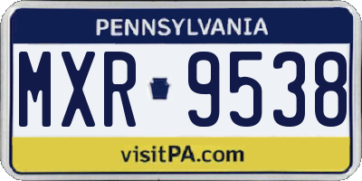 PA license plate MXR9538