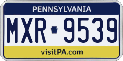 PA license plate MXR9539