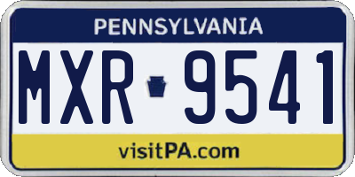 PA license plate MXR9541