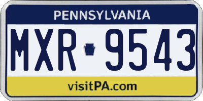 PA license plate MXR9543