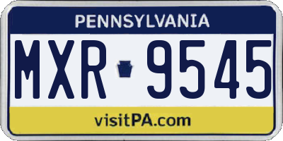 PA license plate MXR9545