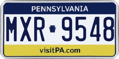 PA license plate MXR9548