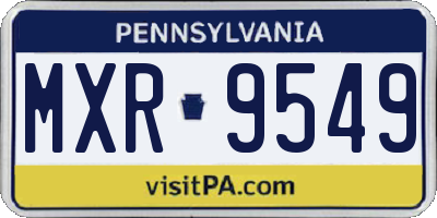 PA license plate MXR9549