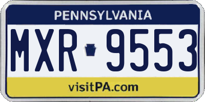 PA license plate MXR9553