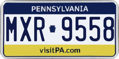 PA license plate MXR9558