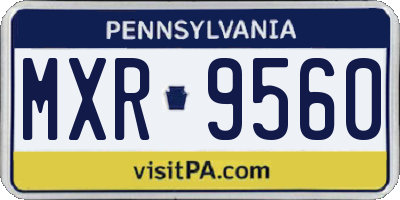 PA license plate MXR9560