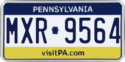 PA license plate MXR9564