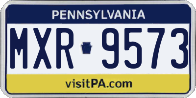 PA license plate MXR9573