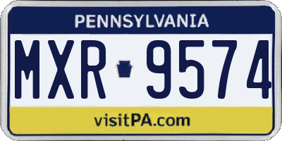 PA license plate MXR9574