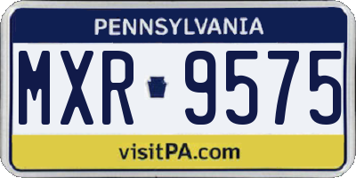 PA license plate MXR9575