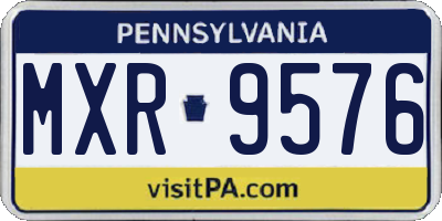 PA license plate MXR9576