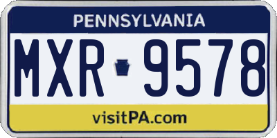 PA license plate MXR9578
