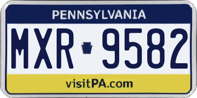 PA license plate MXR9582