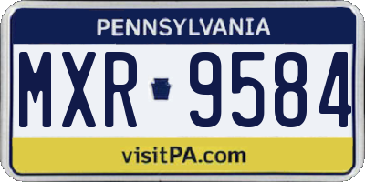 PA license plate MXR9584