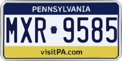 PA license plate MXR9585
