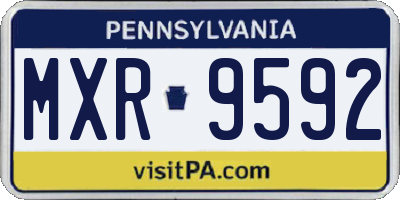 PA license plate MXR9592