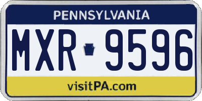 PA license plate MXR9596