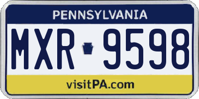 PA license plate MXR9598