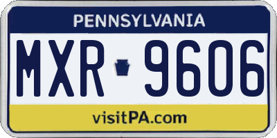 PA license plate MXR9606