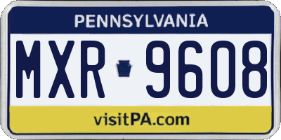 PA license plate MXR9608
