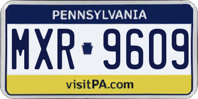 PA license plate MXR9609