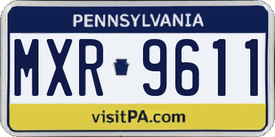PA license plate MXR9611