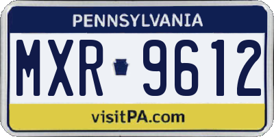 PA license plate MXR9612