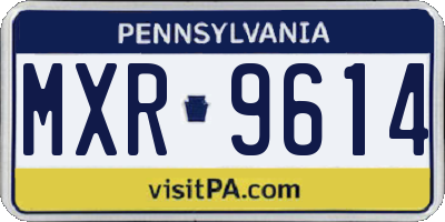 PA license plate MXR9614