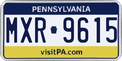 PA license plate MXR9615