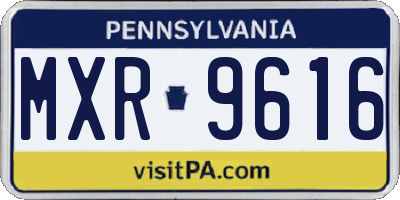 PA license plate MXR9616