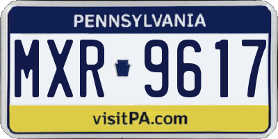 PA license plate MXR9617