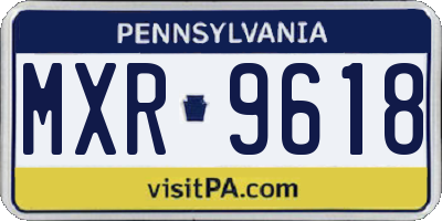 PA license plate MXR9618