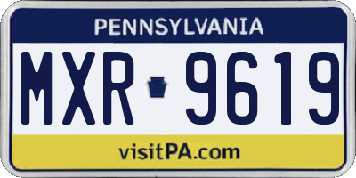 PA license plate MXR9619