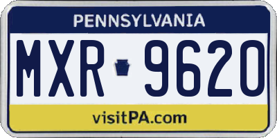 PA license plate MXR9620