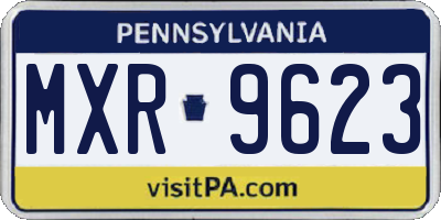 PA license plate MXR9623
