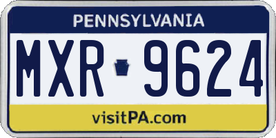 PA license plate MXR9624
