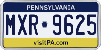 PA license plate MXR9625