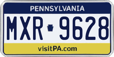PA license plate MXR9628