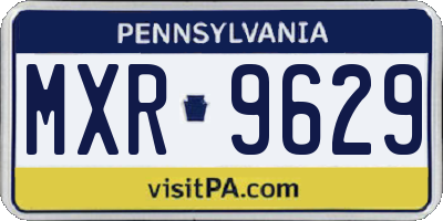 PA license plate MXR9629