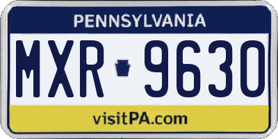 PA license plate MXR9630