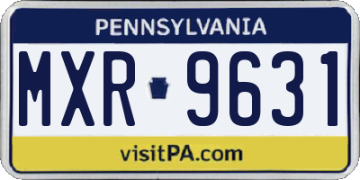 PA license plate MXR9631