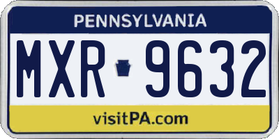 PA license plate MXR9632