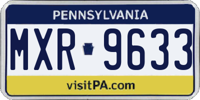 PA license plate MXR9633