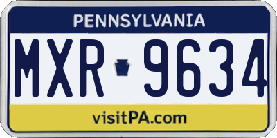 PA license plate MXR9634