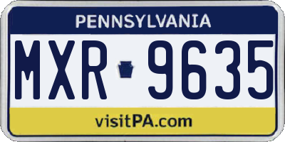 PA license plate MXR9635