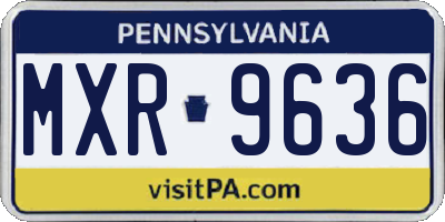 PA license plate MXR9636