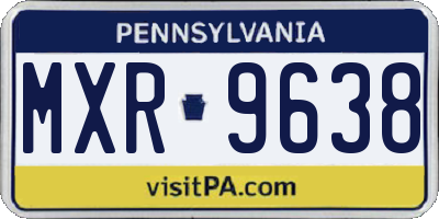 PA license plate MXR9638