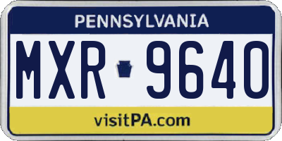 PA license plate MXR9640