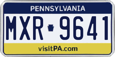 PA license plate MXR9641