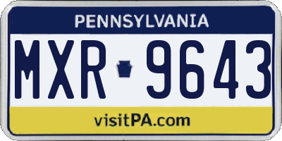 PA license plate MXR9643